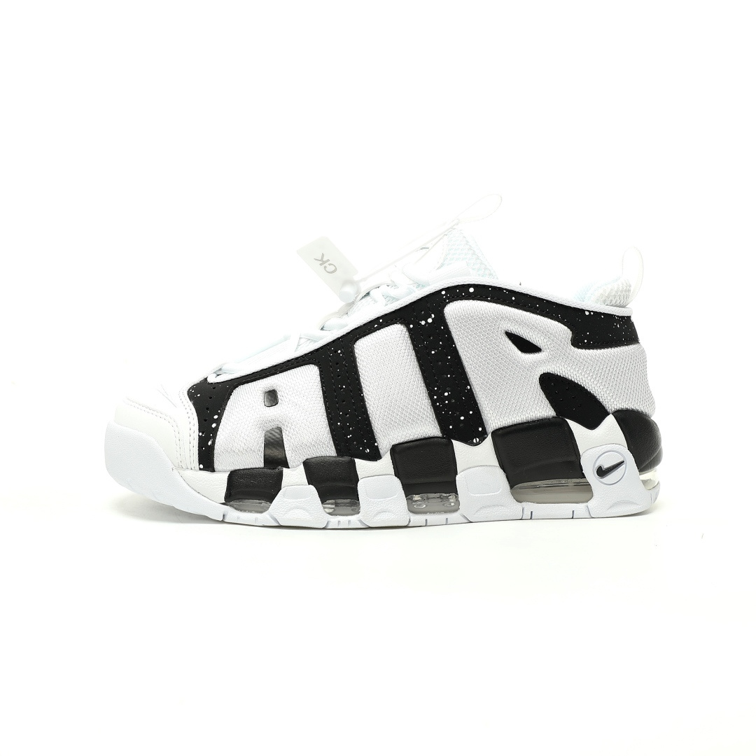 Nike Air More Uptempo Low White Black Sneakers FZ3055-100