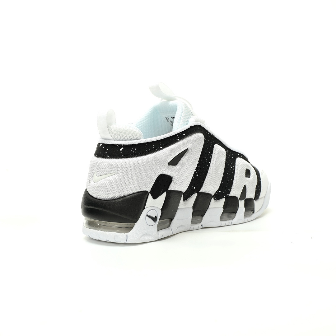 Nike Air More Uptempo Low White Black Sneakers FZ3055-100 - Image 2