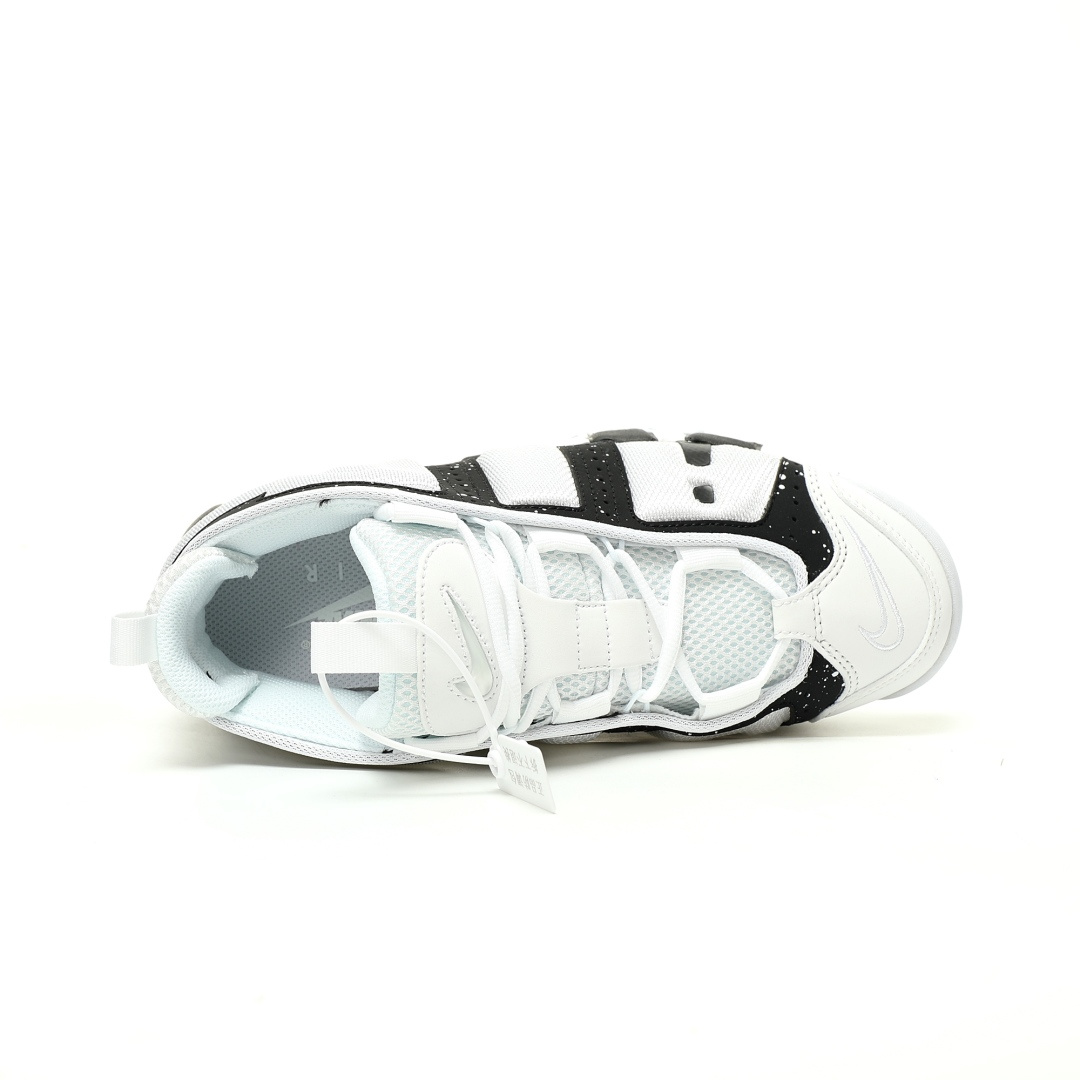 Nike Air More Uptempo Low White Black Sneakers FZ3055-100 - Image 3