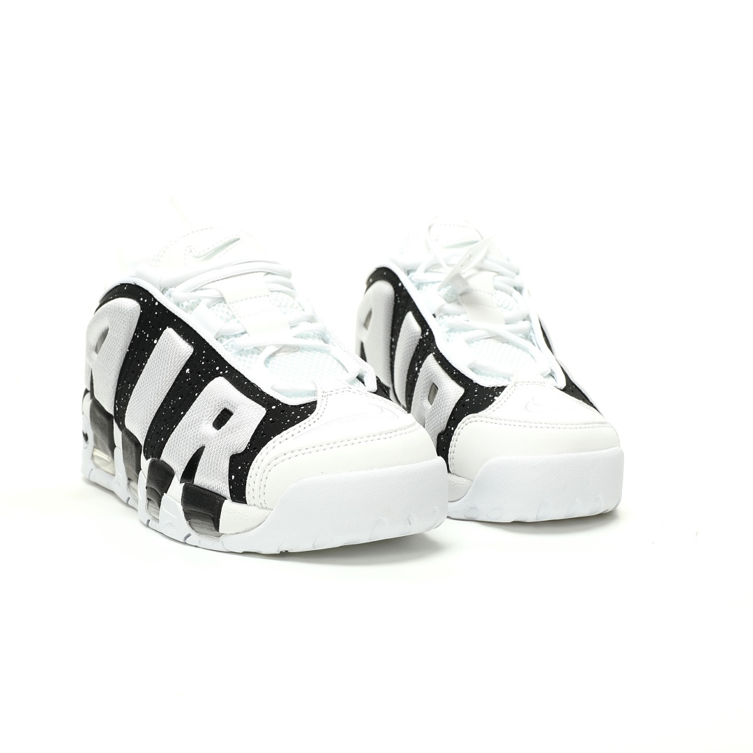 Nike Air More Uptempo Low White Black Sneakers FZ3055-100 - Image 5