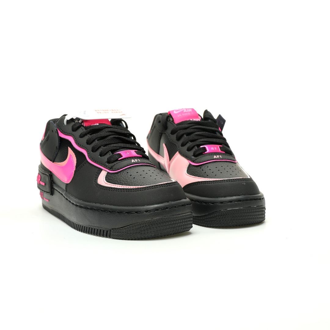 Nike WMNS Air Force 1 Shadow Black Storm Pink Sneakers CI0919-006 - Image 5