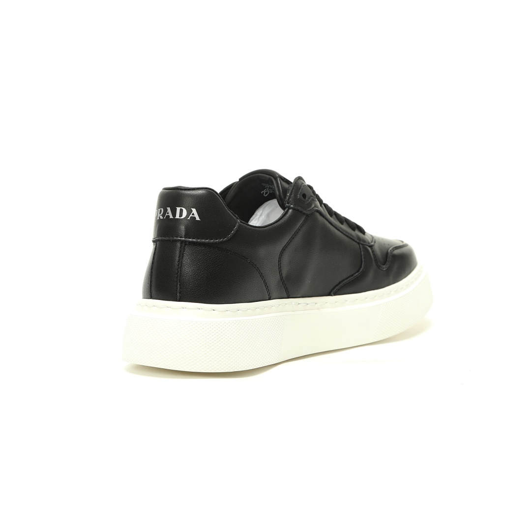 Prada Triangle Logo Leather Sneakers 3D968M_3LF5_FG000 - Image 2
