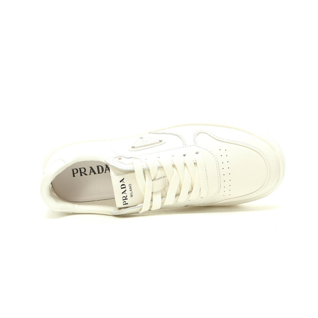 Prada Triangle Logo Leather Sneakers 3D968M_3LF5_FG000 - Image 3