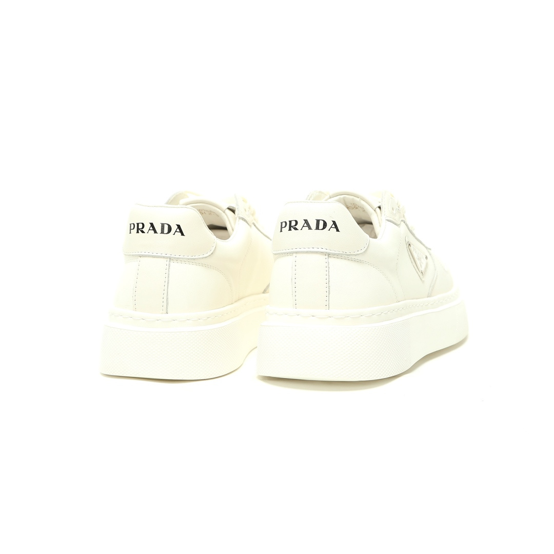 Prada Triangle Logo Leather Sneakers 3D968M_3LF5_FG000 - Image 6